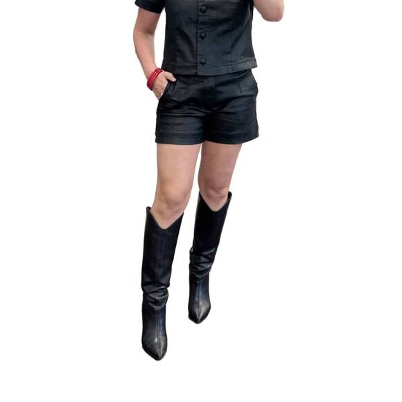 NEW KUT FROM THE KLOTH miranda coated shorts in black